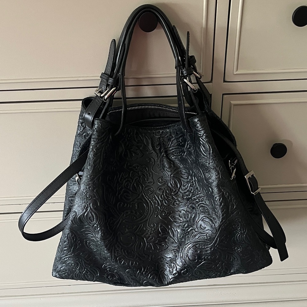 Oversize Black leather Women's Bag